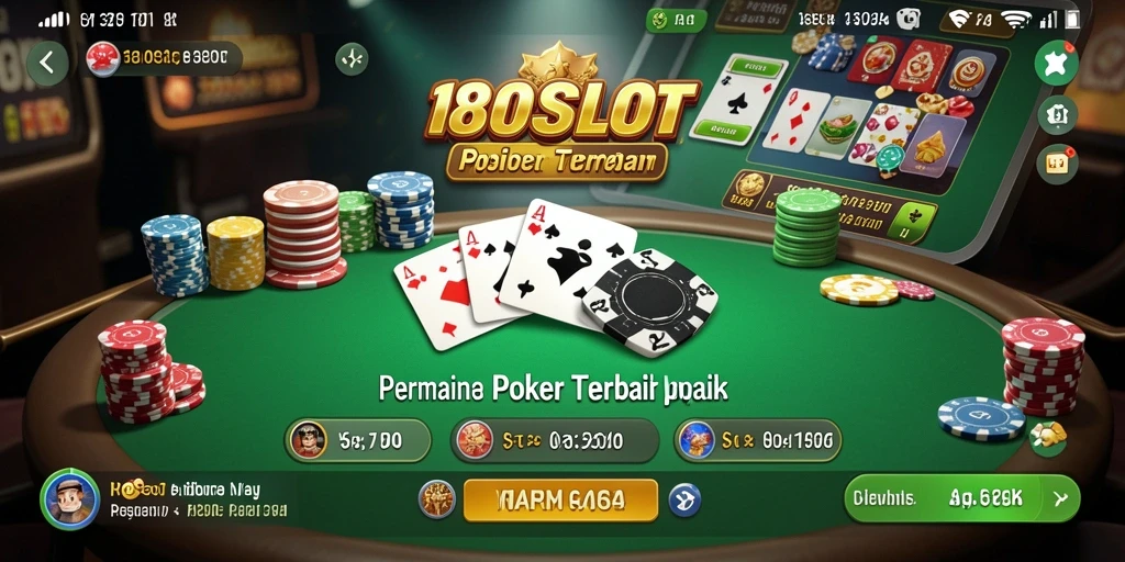 Screenshot gameplay 180SLOT menampilkan aksi seru permainan poker yang menegangkan.