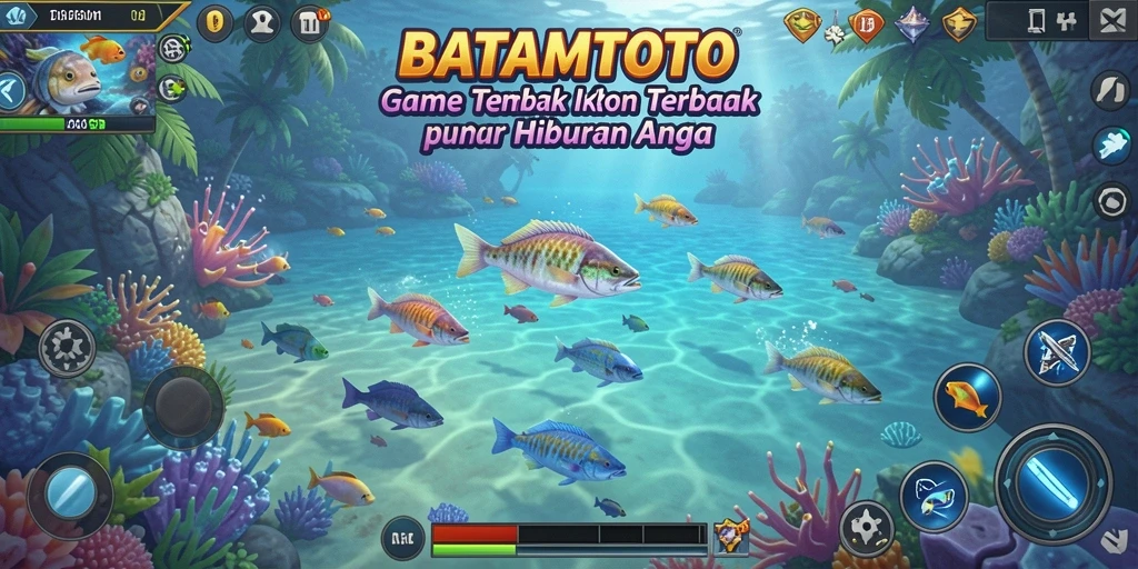 Tangkapan layar gameplay seru dalam BATAMTOTO menampilkan aksi menembak ikan.