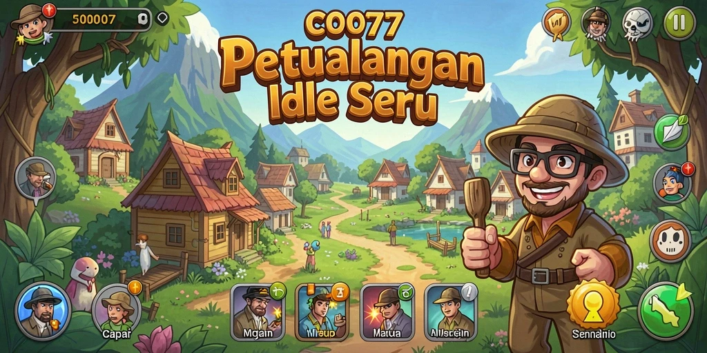 Screenshot gameplay C0077 menampilkan karakter sedang beraksi dalam mode Idle.