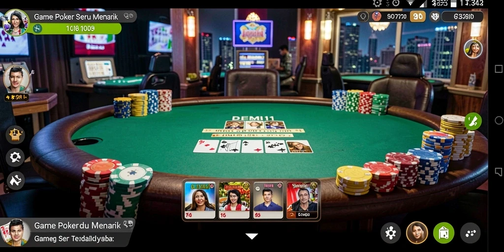Tampilan gameplay menarik dari aplikasi Poker DEMI11 yang seru.
