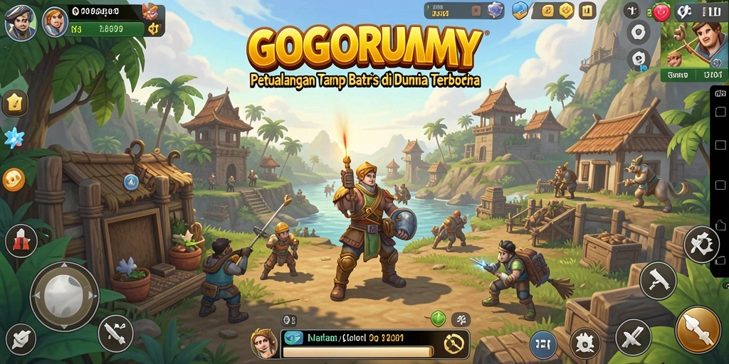 Screenshot menunjukkan gameplay petualangan seru di dunia terbuka.