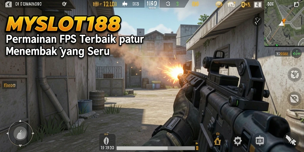 Screenshot gameplay MYSLOT188 menampilkan pertarungan FPS yang mendebarkan.
