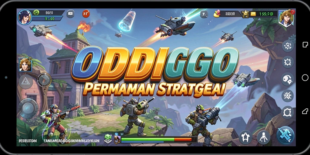 Tampilan gameplay ODDIGO yang menampilkan pertempuran strategi yang intens.