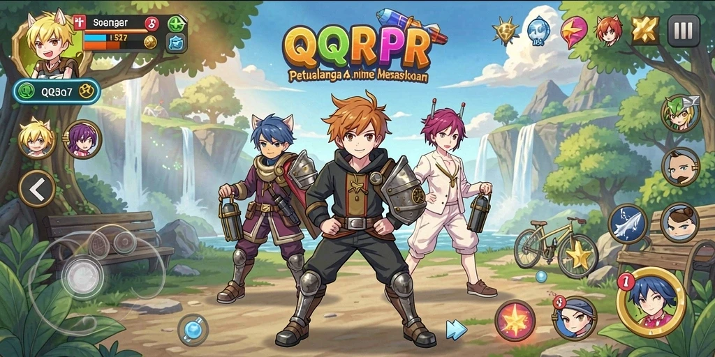 Screenshot menampilkan aksi seru dalam gameplay Anime QQRP.