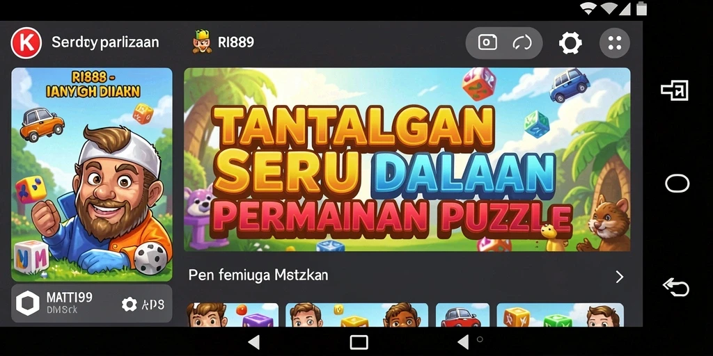 Screenshot menampilkan gameplay seru dari RI889 dalam permainan Puzzle.